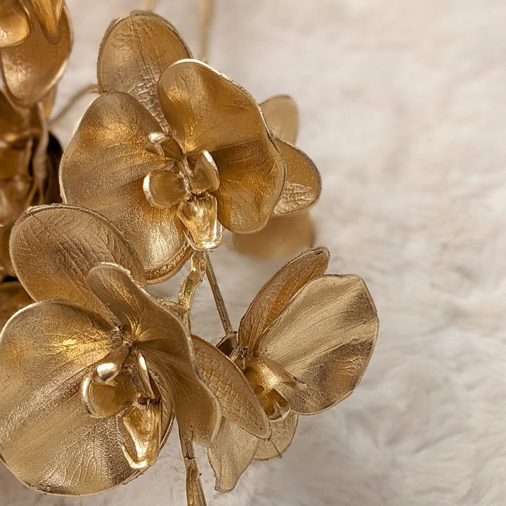 Gold Faux Orchid Single Stem Floral Accessories 