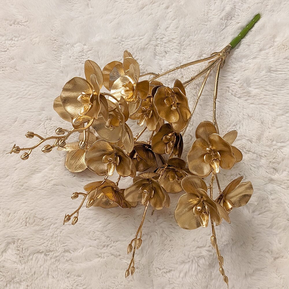 Gold Faux Orchid Single Stem Floral Accessories 