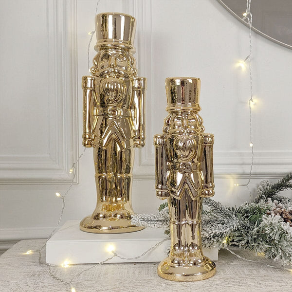 Gold Festive Nutcracker Ornament- Set of 2 