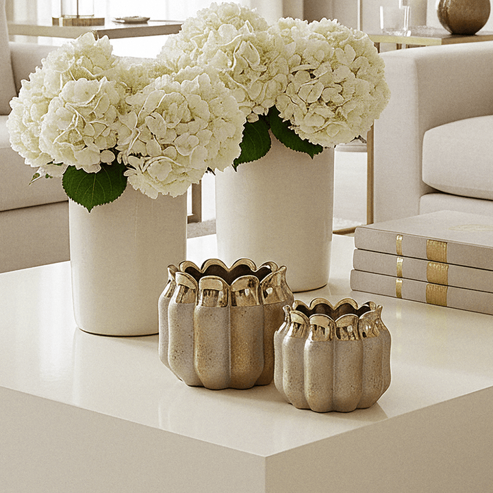 Gold Fluted Decorative Candle Holder Accessories 