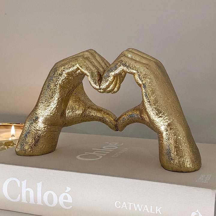 Gold Heart Hands Ornament Accessories 