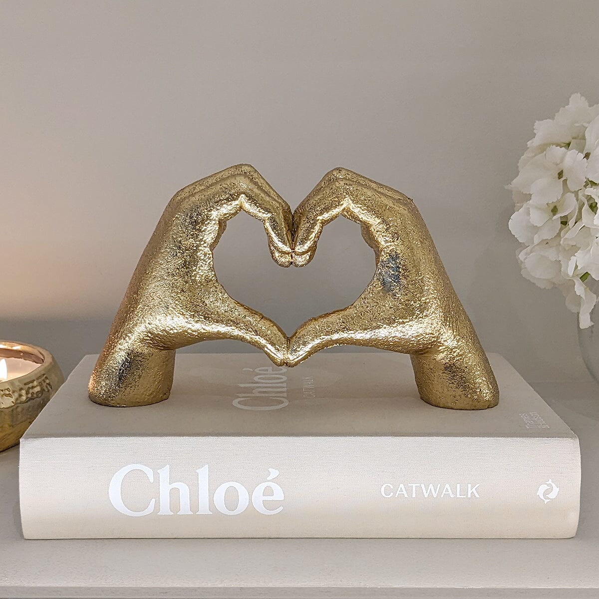 Gold Heart Hands Ornament Accessories 
