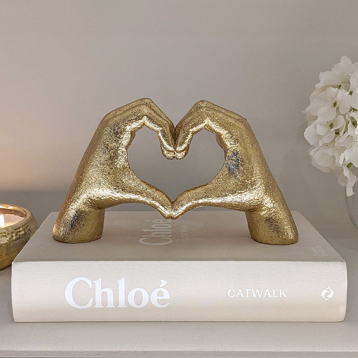 Gold Heart Hands Ornament Accessories 