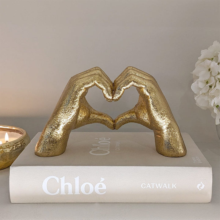 Gold Heart Hands Ornament Accessories 