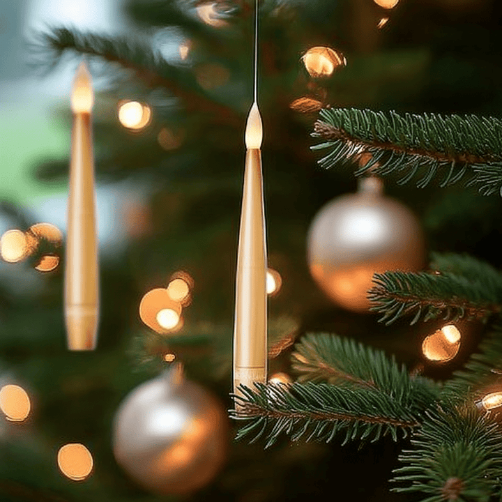 Gold LED Decorative Floating Candles - Set of 10 Fragrance 
