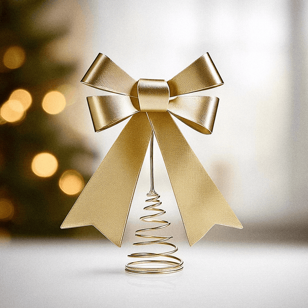 Gold Metal Bow Decorative Tree Topper Accessories 