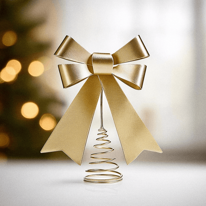 Gold Metal Bow Decorative Tree Topper Accessories 