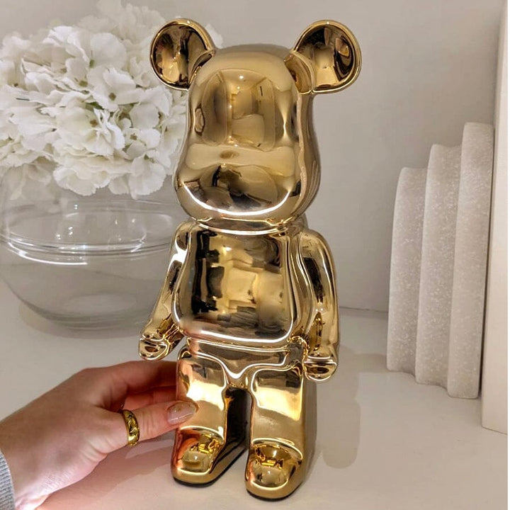 Gold Pearlescent Standing Bear Ornament Accessories 