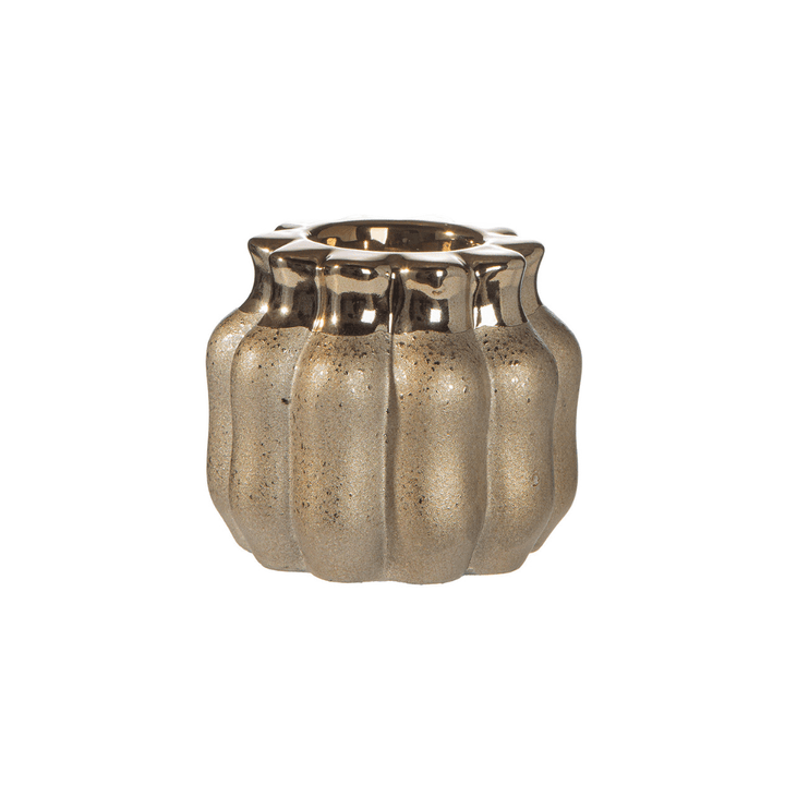 Gold Petite Fluted Decorative Candle Holder Accessories 