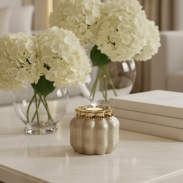 Gold Petite Fluted Decorative Candle Holder Accessories 