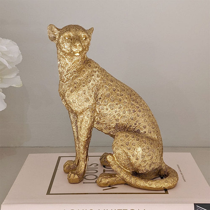 Gold Sitting Leopard Decorative Ornament Accessories 