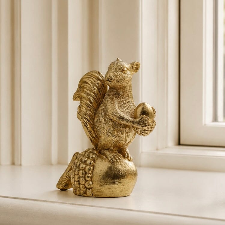 Gold Squirrel Standing Ornament Accessories 