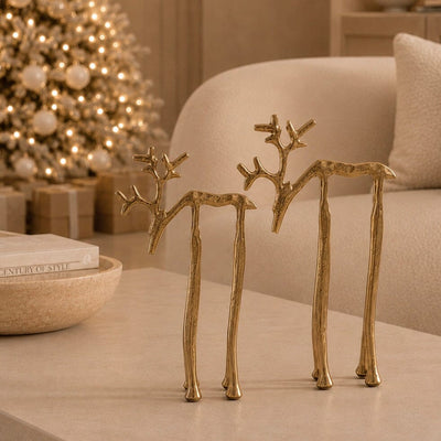 Gold Standing Reindeer Ornament Accessories 