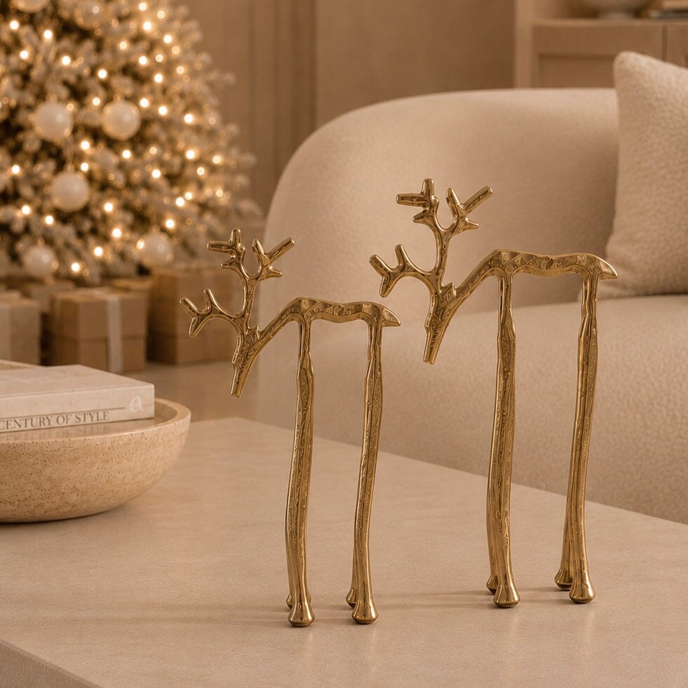 Gold Standing Reindeer Ornament Accessories 