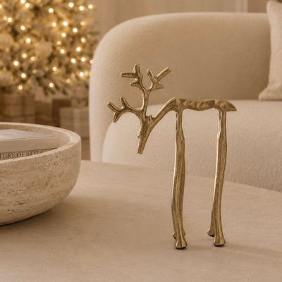Gold Standing Reindeer Ornament Accessories 