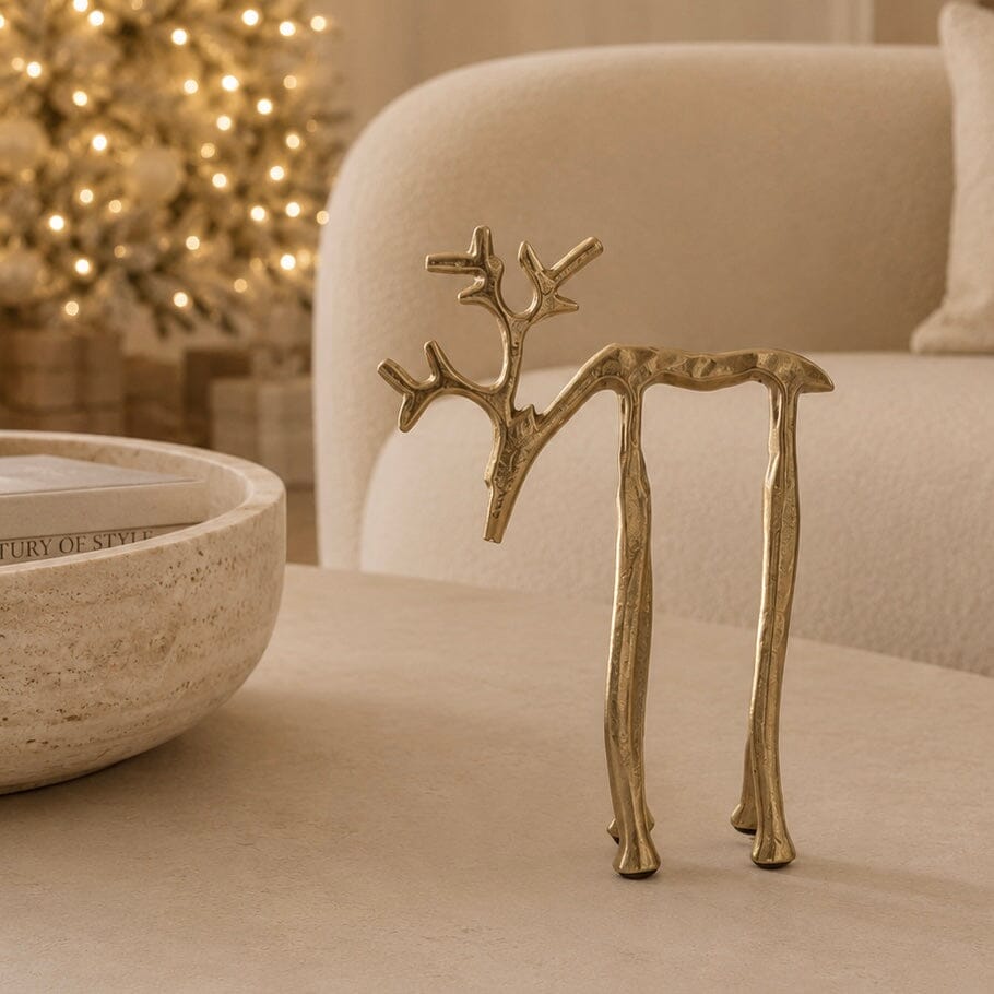 Gold Standing Reindeer Ornament Accessories 