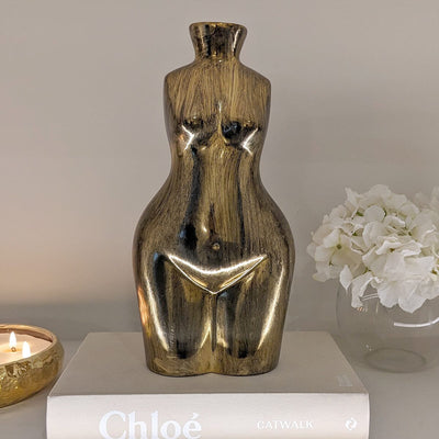Gold Tall Female Silhouette Vase Accessories 