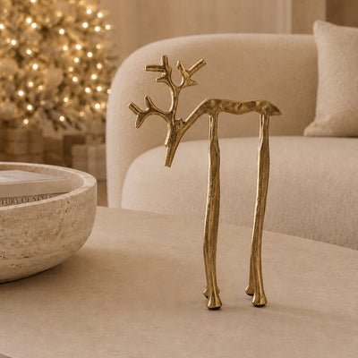 Gold Tall Standing Reindeer Ornament Accessories 