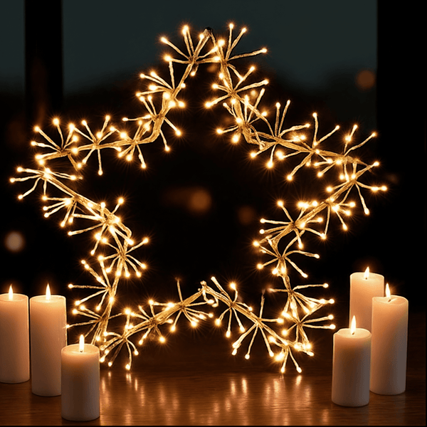 Gold Warm LED Light Up Decorative Star - 90cm Lighting 