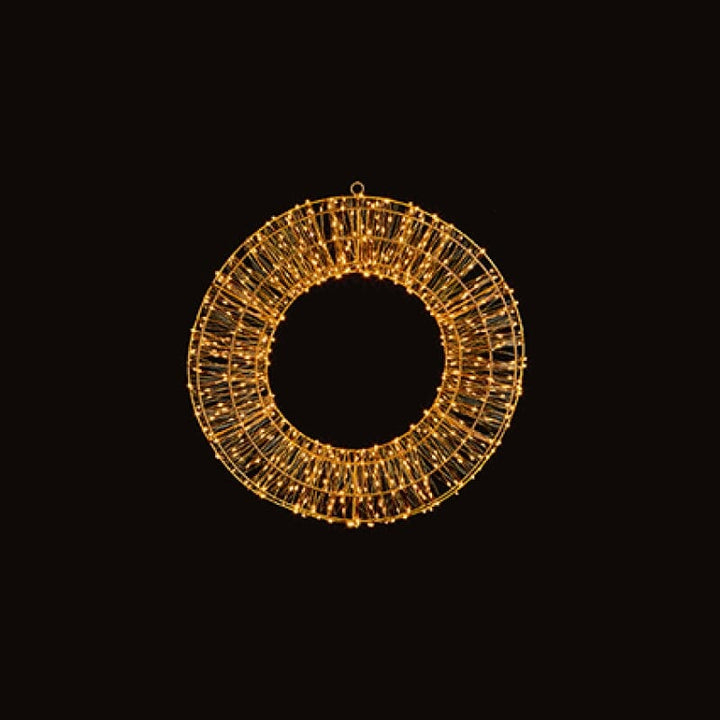 Gold Warm LED Light Up Wreath Lighting 