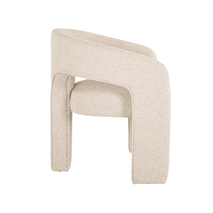 Grace Ecru Textured Curved Dining Chair Furniture 