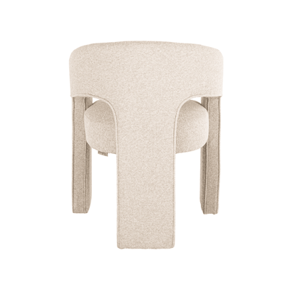 Grace Ecru Textured Curved Dining Chair Furniture 