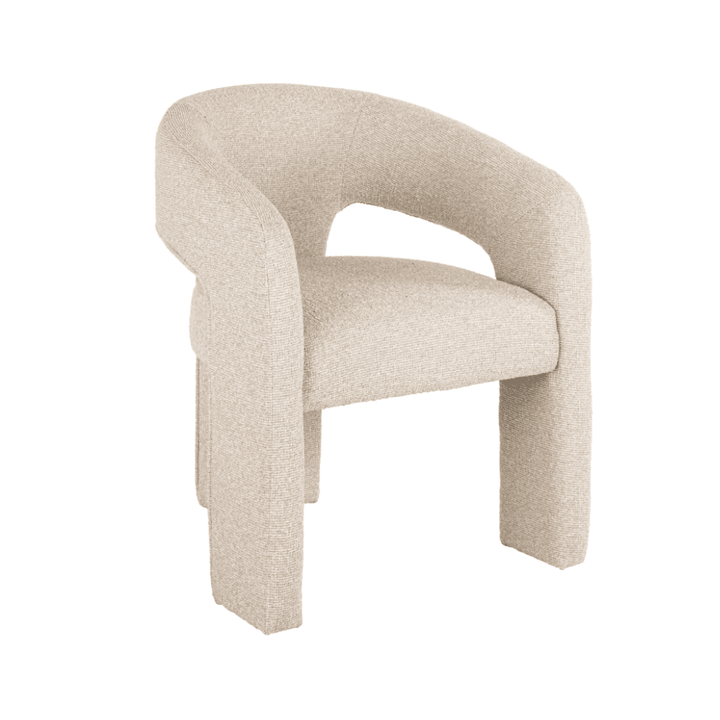 Grace Ecru Textured Curved Dining Chair Furniture 