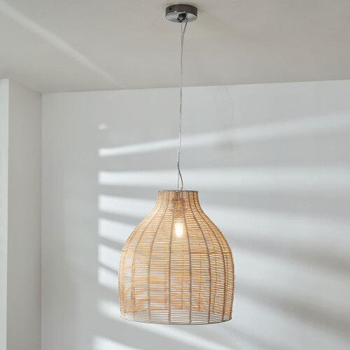 Grace Rattan Cloche Pendant Ceiling Light