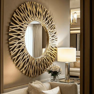 Graziana Gold Statement Round Mirror Accessories 