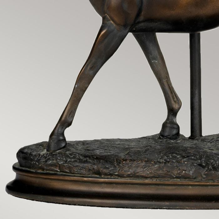 Greenwich Bronze Horse Decorative Table Lamp with Oval Shade Lighting 