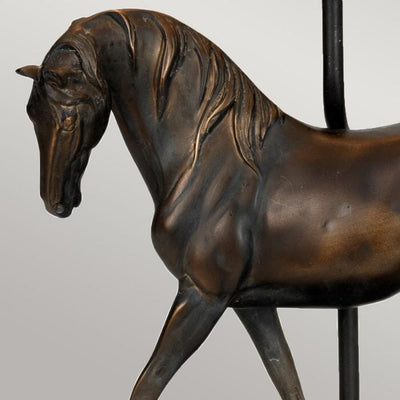 Greenwich Bronze Horse Decorative Table Lamp with Oval Shade Lighting 