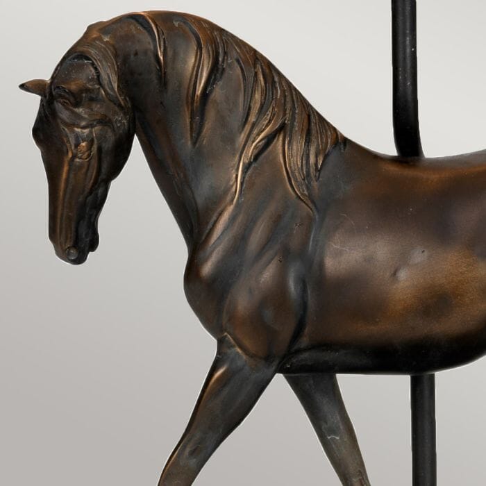 Greenwich Bronze Horse Decorative Table Lamp with Oval Shade Lighting 