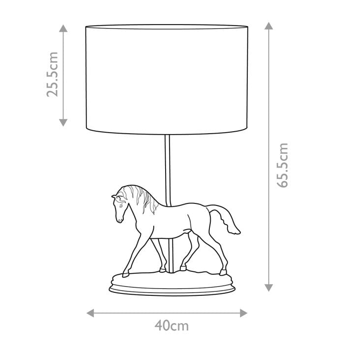 Greenwich Bronze Horse Decorative Table Lamp with Oval Shade Lighting 