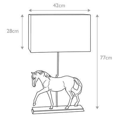 Greenwich Bronze Horse Decorative Table Lamp with Rectangular Shade Lighting 