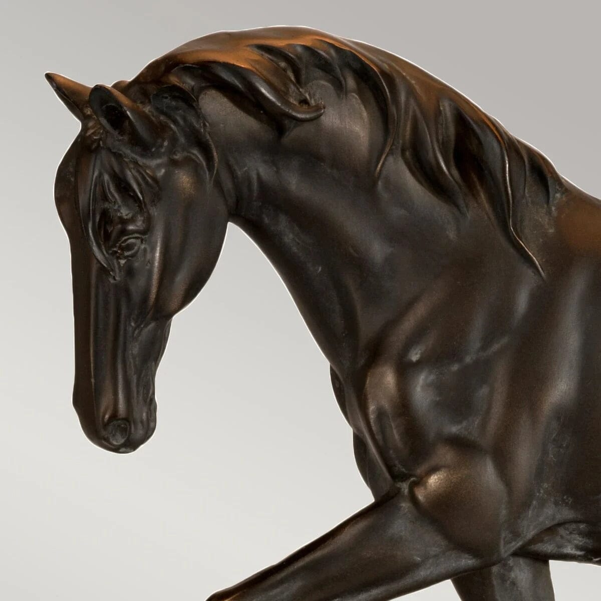 Greenwich Bronze Horse Decorative Table Lamp with Rectangular Shade Lighting 