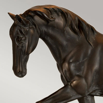 Greenwich Bronze Horse Decorative Table Lamp with Rectangular Shade Lighting 