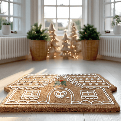 Gretel Festive Gingerbread House Doormat Textiles 