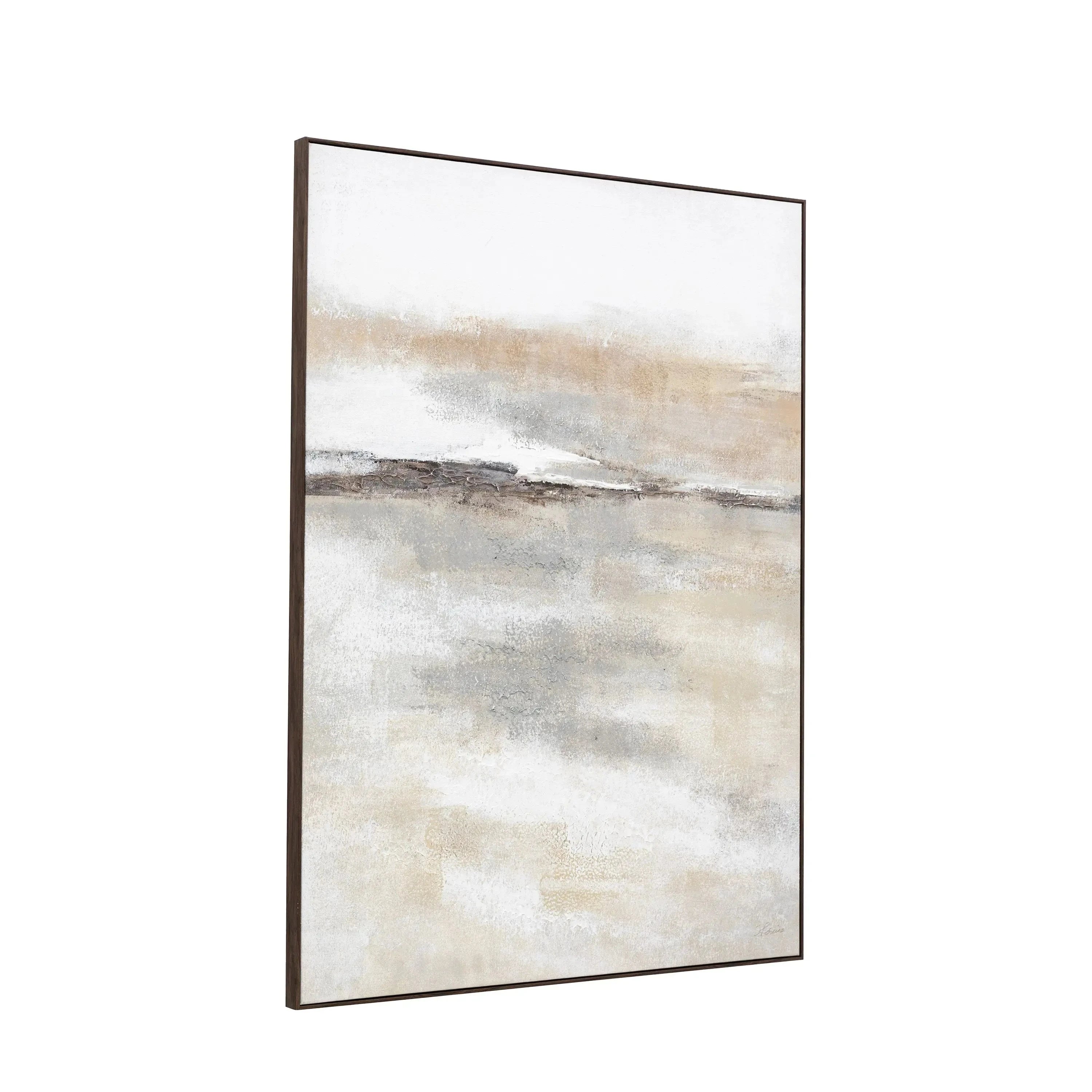 Grosvenor Neutral Dark Wood Framed Canvas Wall Art Accessories 