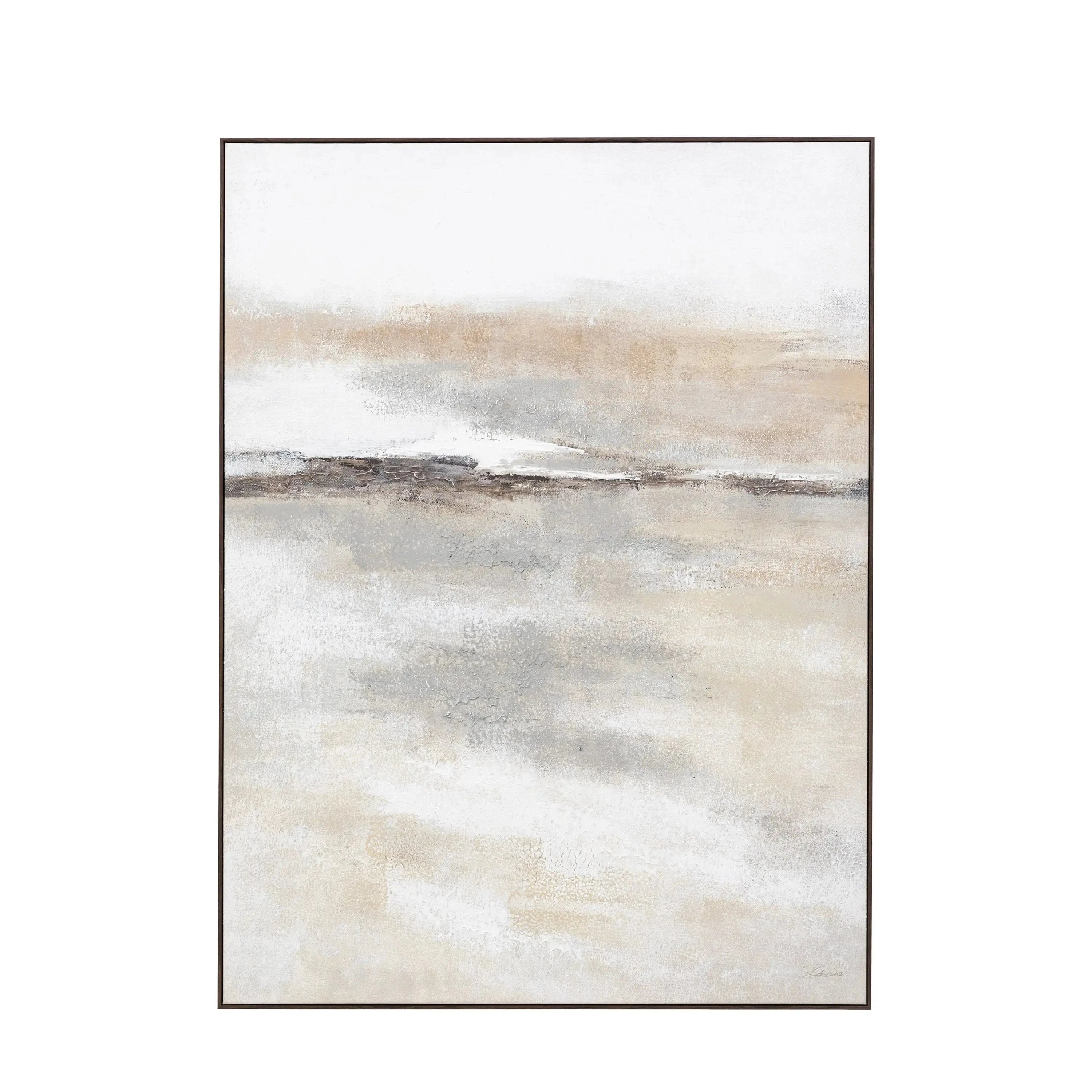 Grosvenor Neutral Dark Wood Framed Canvas Wall Art Accessories 