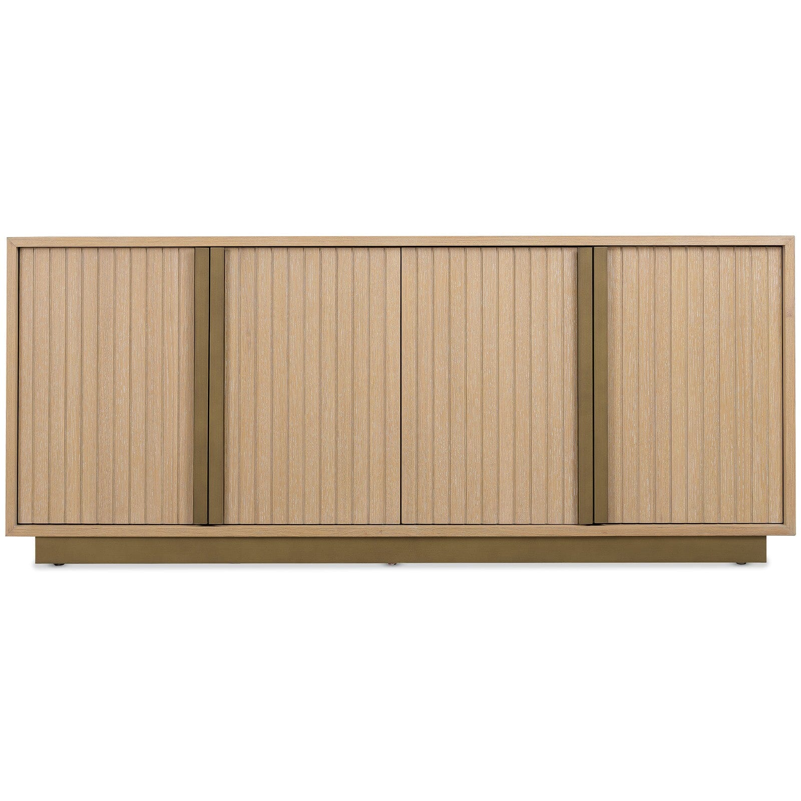 Grove Warm Oak Fluted 4 Door Sideboard Furniture 
