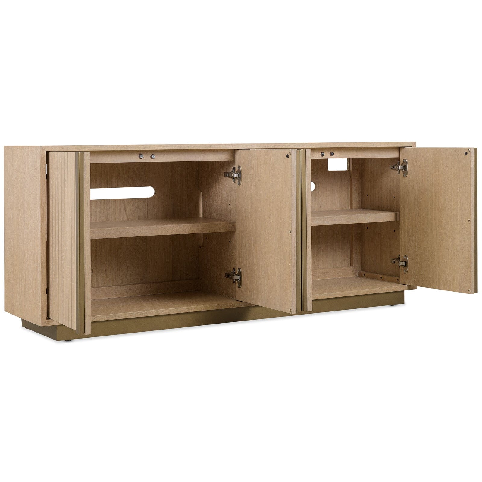 Grove Warm Oak Fluted 4 Door Sideboard Furniture 