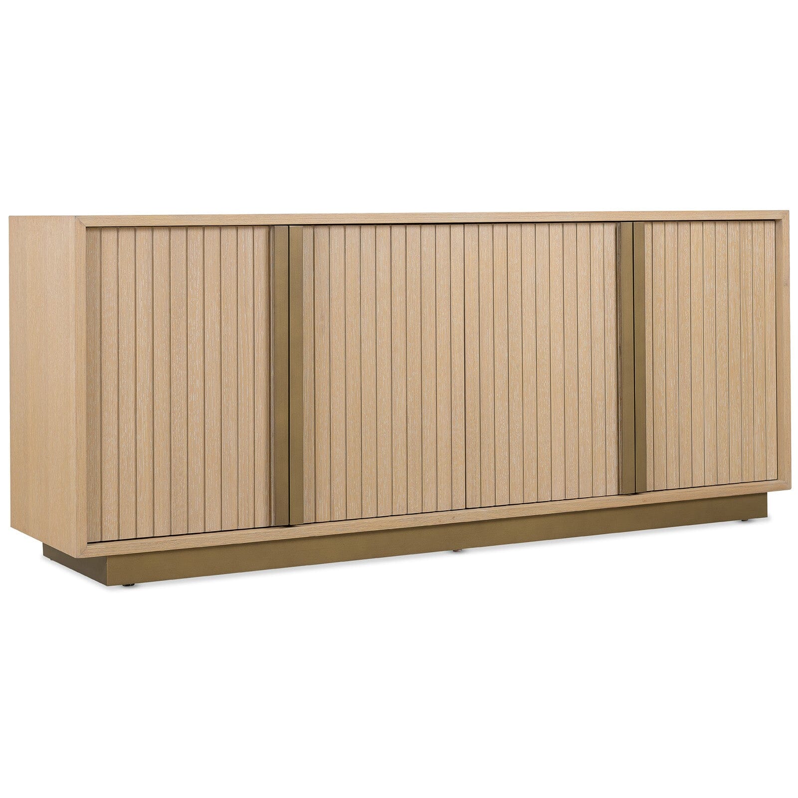 Grove Warm Oak Fluted 4 Door Sideboard Furniture 