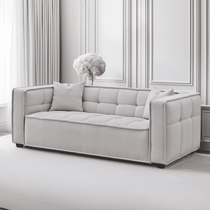 Hadlee Quilted Putty Boucle Sofa Range Sofa 