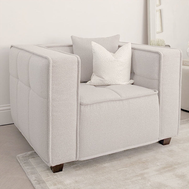 Hadlee Quilted Putty Boucle Sofa Range Sofa 