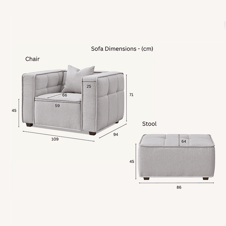 Hadlee Quilted Putty Boucle Sofa Range Sofa 