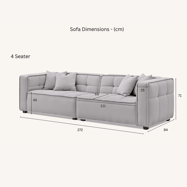 Hadlee Quilted Putty Boucle Sofa Range Sofa 