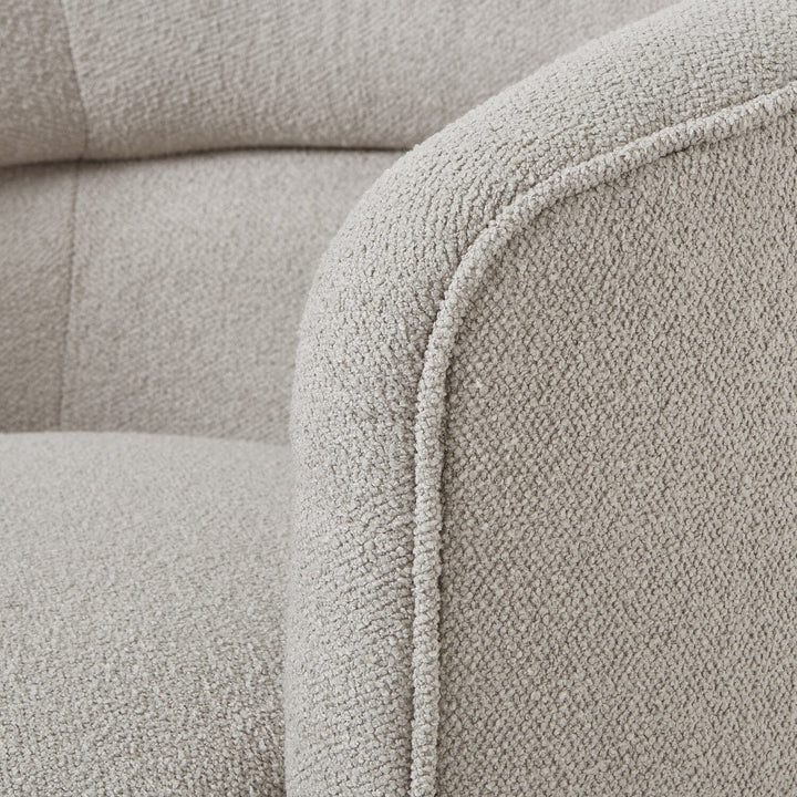 Hague Neutral Textured Fabric Curved Swivel Chair Furniture 