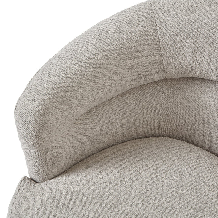 Hague Neutral Textured Fabric Curved Swivel Chair Furniture 