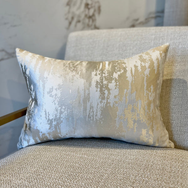 Hailes Oyster Satin Marble Effect Cushion - 35cm x 50cm Textiles 