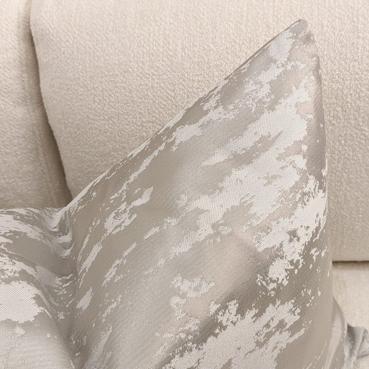 Hailes Platinum Satin Marble Effect Cushion - 35cm x 50cm Textiles 